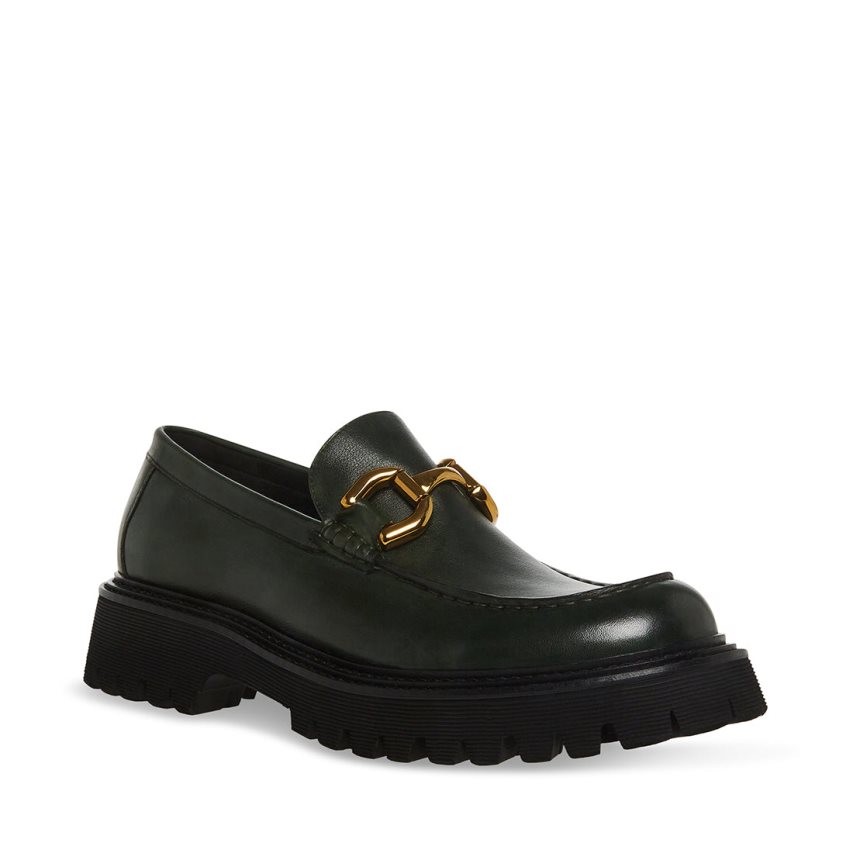 Zapatos Plataforma Steve Madden Zylo Cuero Hombre Verde Oscuro | ES BT2E68